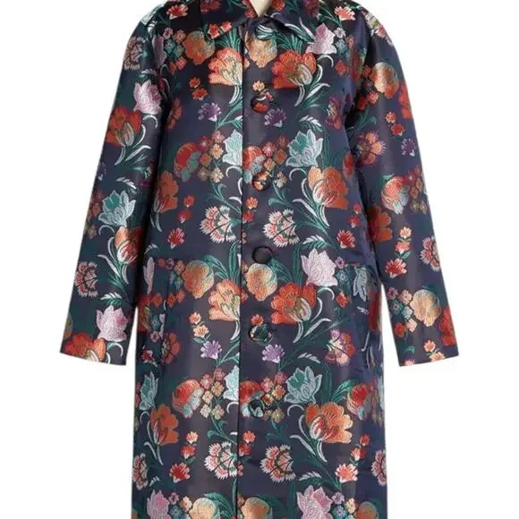 Modcloth Just Like We Always Talked About Brocode Car Coat Button Down Floral S - Picture 6 of 6